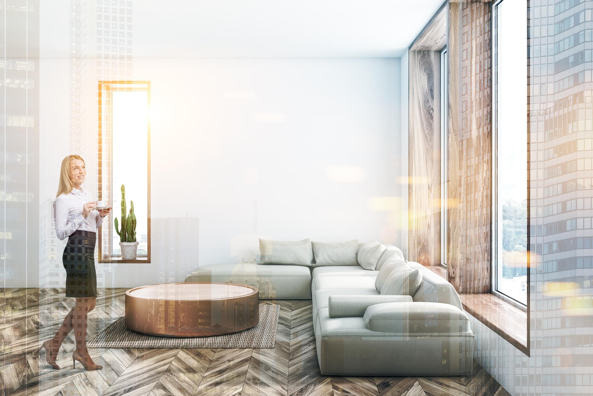 apartament modern stângere camera de zi cu lumina